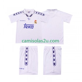 Camisolas de futebol Real Madrid Retro Criança Equipamento Principal 1994 1996 Manga Curta